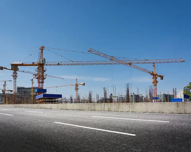 Construction crane site
